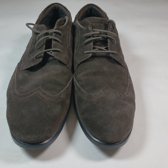 Rockport Men's Wing Tip Chocolate Suede Oxford 10 - Picture 2 of 7